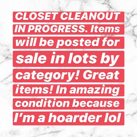 CLOSET CLEAN OUT! STAY TUNED! - Picture 1 of 1
